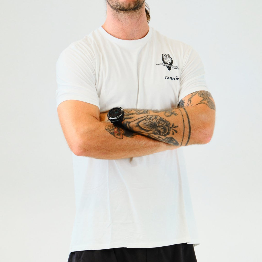 Masked Owl | Unisex Free and Easy Daily Eco Tee - TARKINE ATHLETICS
