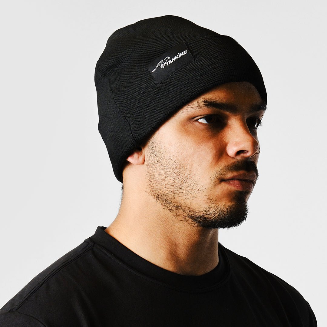 Men's Black Savage River Beanie - Premium caps from TARKINE SPORT - Just $29! Shop now at TARKINE ATHLETICS