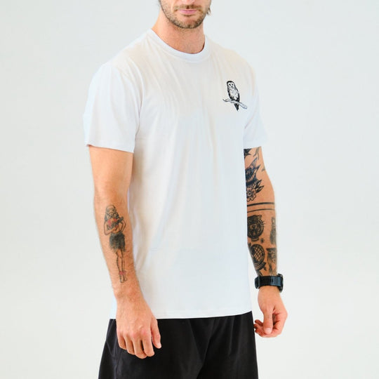 Tarkine Ultra-Eco Run Tee (Masked Owl White/Thin) - TARKINE ATHLETICS