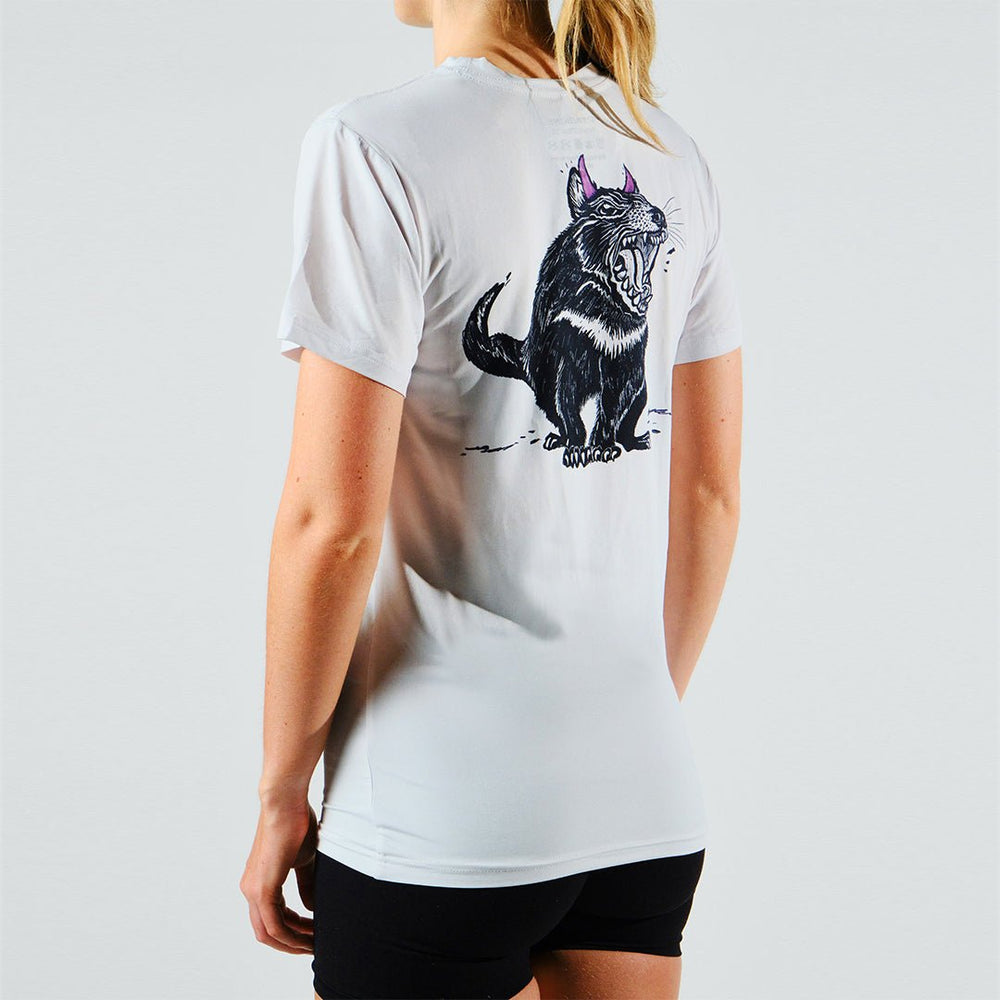 Women's Tarkine Ultra-Eco Run Tee (Tassie Devil White/Thin) - Premium  from TARKINE SPORT - Just $60! Shop now at TARKINE ATHLETICS