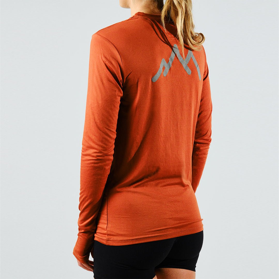 Women's Tarkine Long Sleeve Ultra-Eco Run Tee (Orange/Standard Thickness) - Premium  from TARKINE SPORT - Just $100! Shop now at TARKINE ATHLETICS