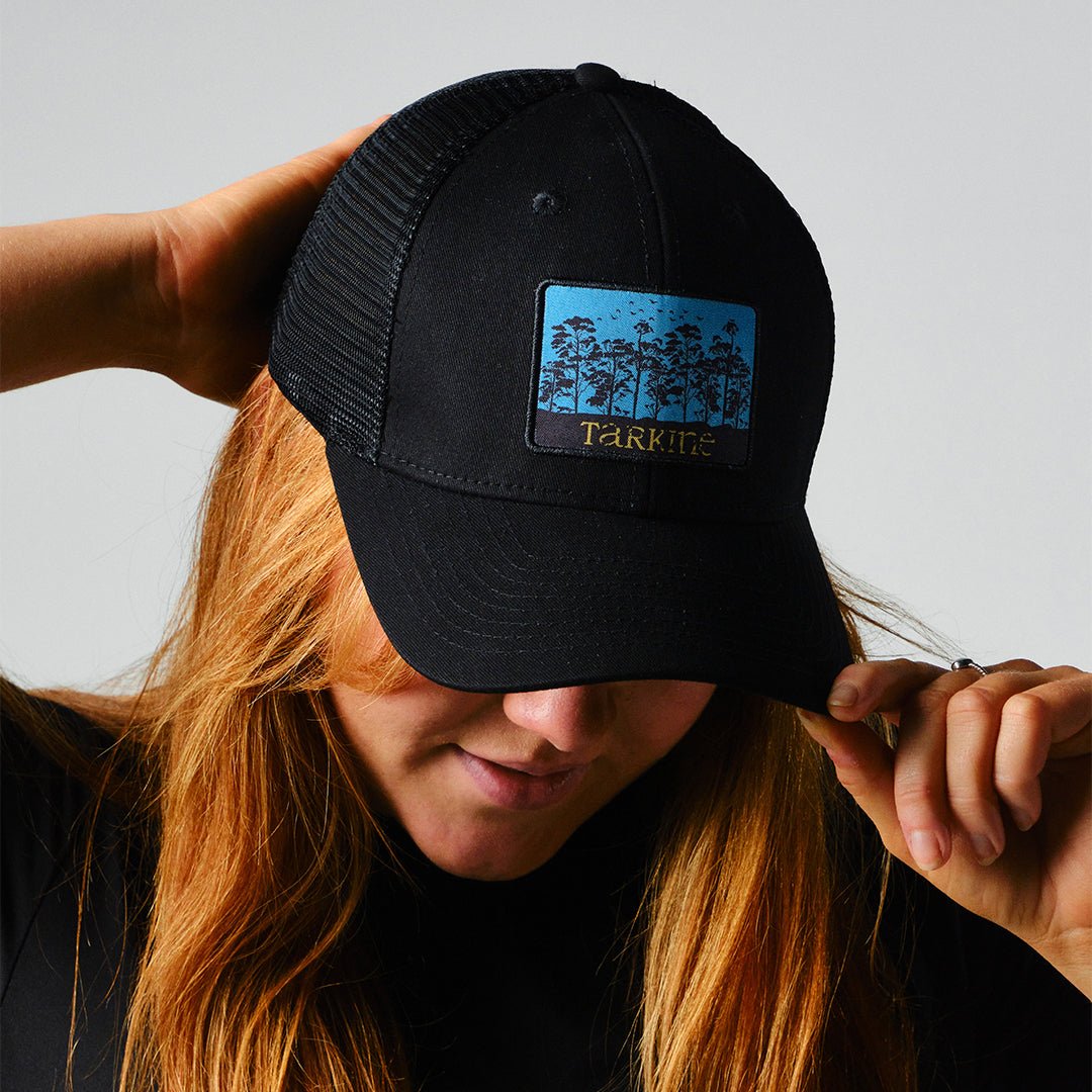 Women's Canopy Trucker Hat Black - Premium caps from TARKINE SPORT - Just $45! Shop now at TARKINE ATHLETICS