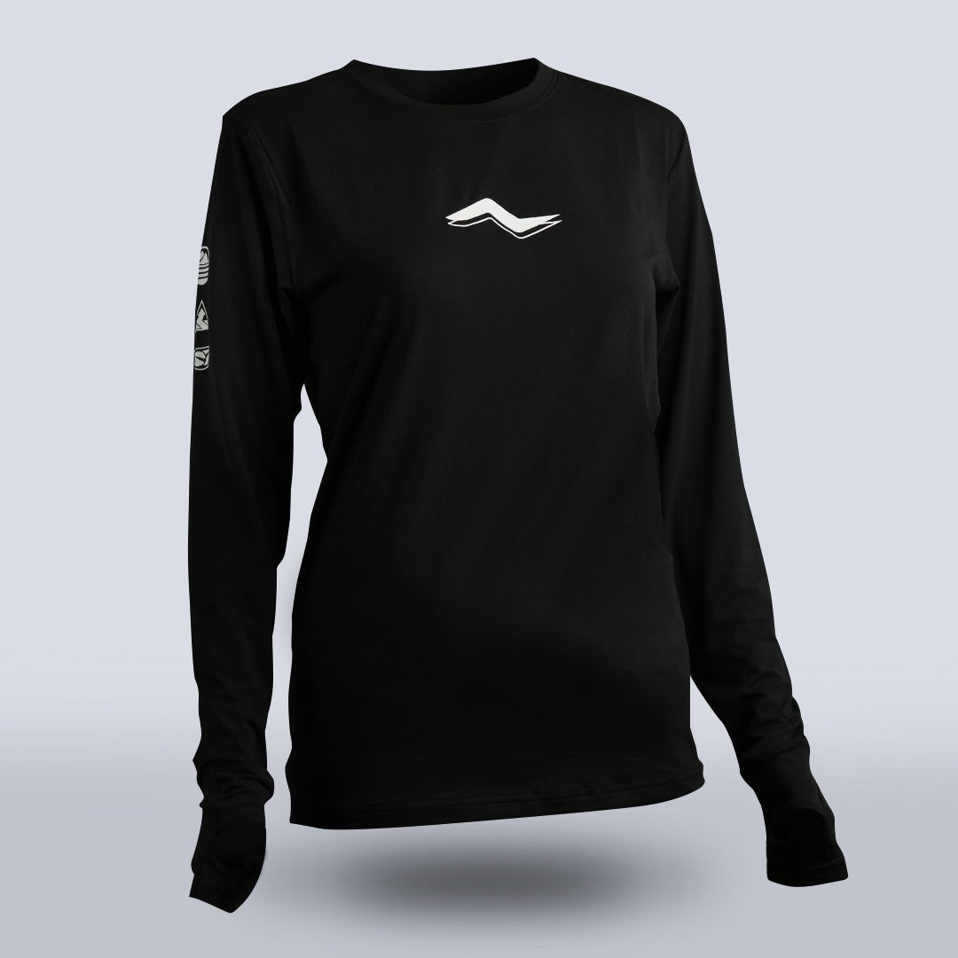 Women's Tarkine Long Sleeve Ultra-Eco Run Tee (Black/Standard Thickness) (Copy) - Premium  from TARKINE SPORT - Just $90! Shop now at TARKINE ATHLETICS