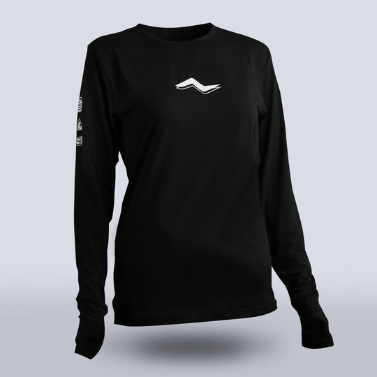 Women's Tarkine Long Sleeve Ultra-Eco Run Tee (Black/Standard Thickness) - Premium  from TARKINE SPORT - Just $100! Shop now at TARKINE ATHLETICS