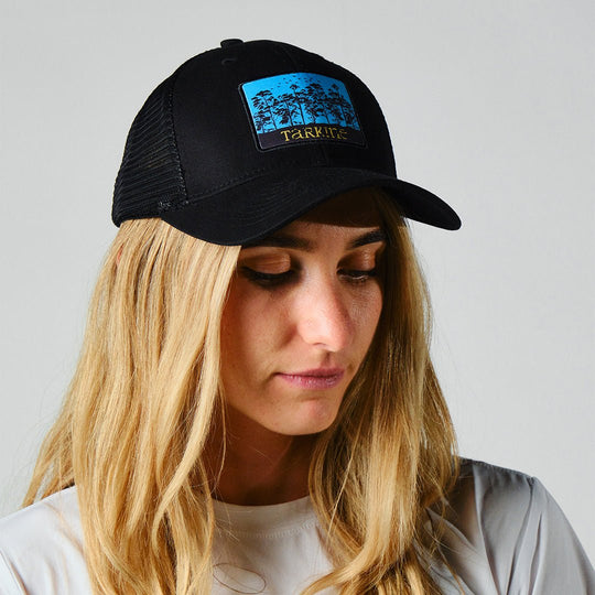 Women's Canopy Trucker Hat Black - Premium caps from TARKINE SPORT - Just $45! Shop now at TARKINE RUNNING